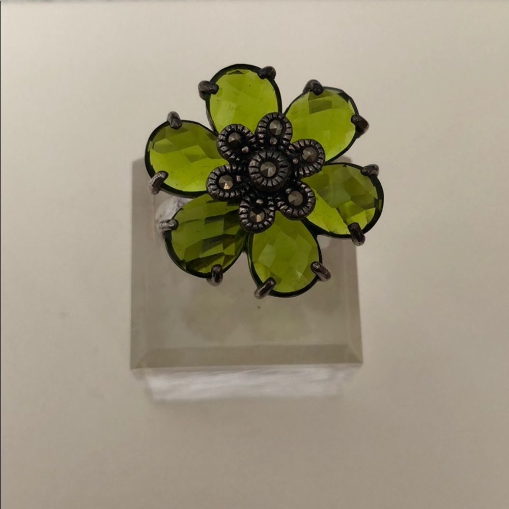 Sterling Silver 925 Swarovski Crystal Flower Ring